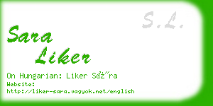 sara liker business card